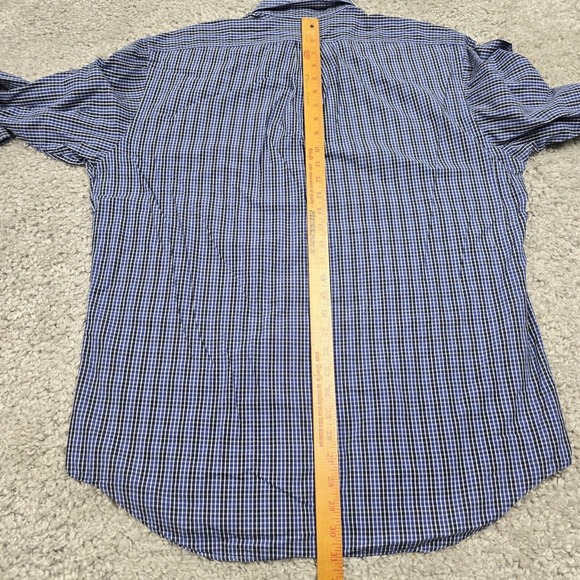 Ralph Lauren Shirt Mens Medium Blue Plaid Button Up Long Sleeve Pony Preppy READ - Picture 9 of 11